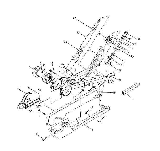 SWING ARM WELDMENT (REAR) 250 6x6 / W928727 (4922842284029A)