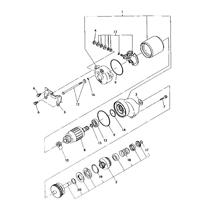 STARTING MOTOR ASSEMBLY 250 6x6 / W928727 (4922842284047A)