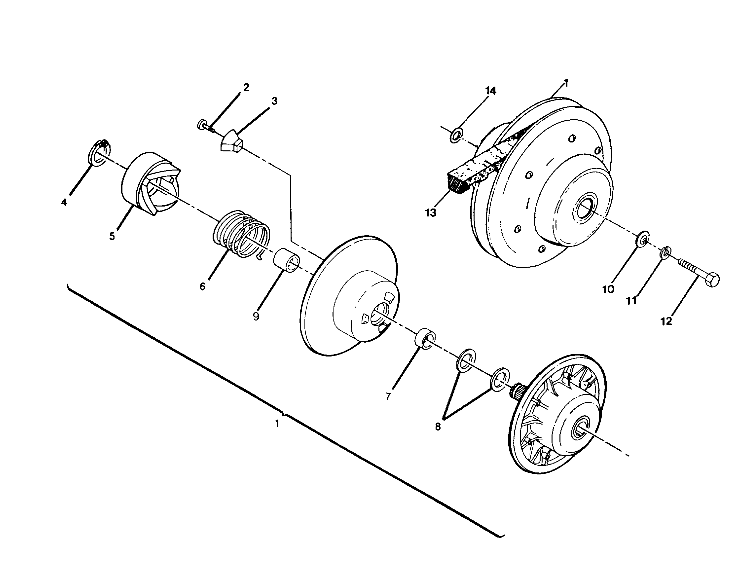 DRIVEN CLUTCH ASSEMBLY Trail Blazer / W927221 (4922852285024A)