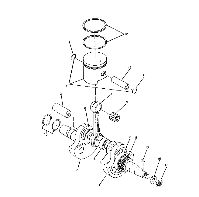 CRANKSHAFT and PISTON 250 2X4 / W927527 (4922862286034A)