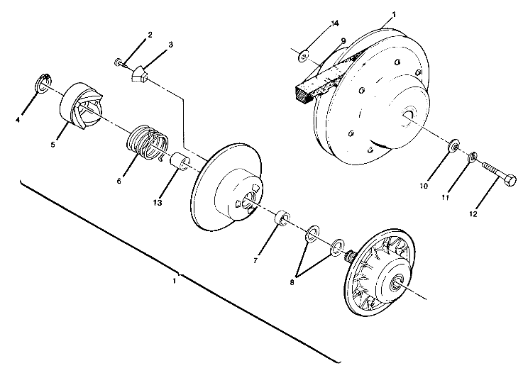 DRIVEN CLUTCH ASSEMBLY Trail Boss / W928527 (4922892289024A)