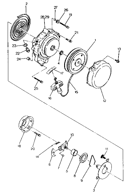 RECOIL STARTER ASSEMBLY Trail Boss / W928527 (4922892289039A)