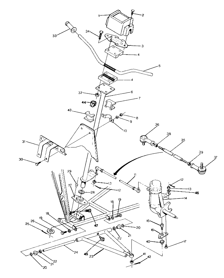 STEERING ASSEMBLY 250 4x6/W928627 (4922902290011A)