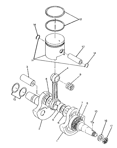 CRANKSHAFT and PISTON ASSEMBLY 250 4x6 / W928627 (4922902290040A)