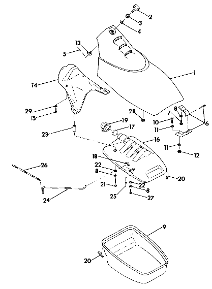 FRONT STORAGE COMPARTMENT SL 650/B924058 (4922922292004A)