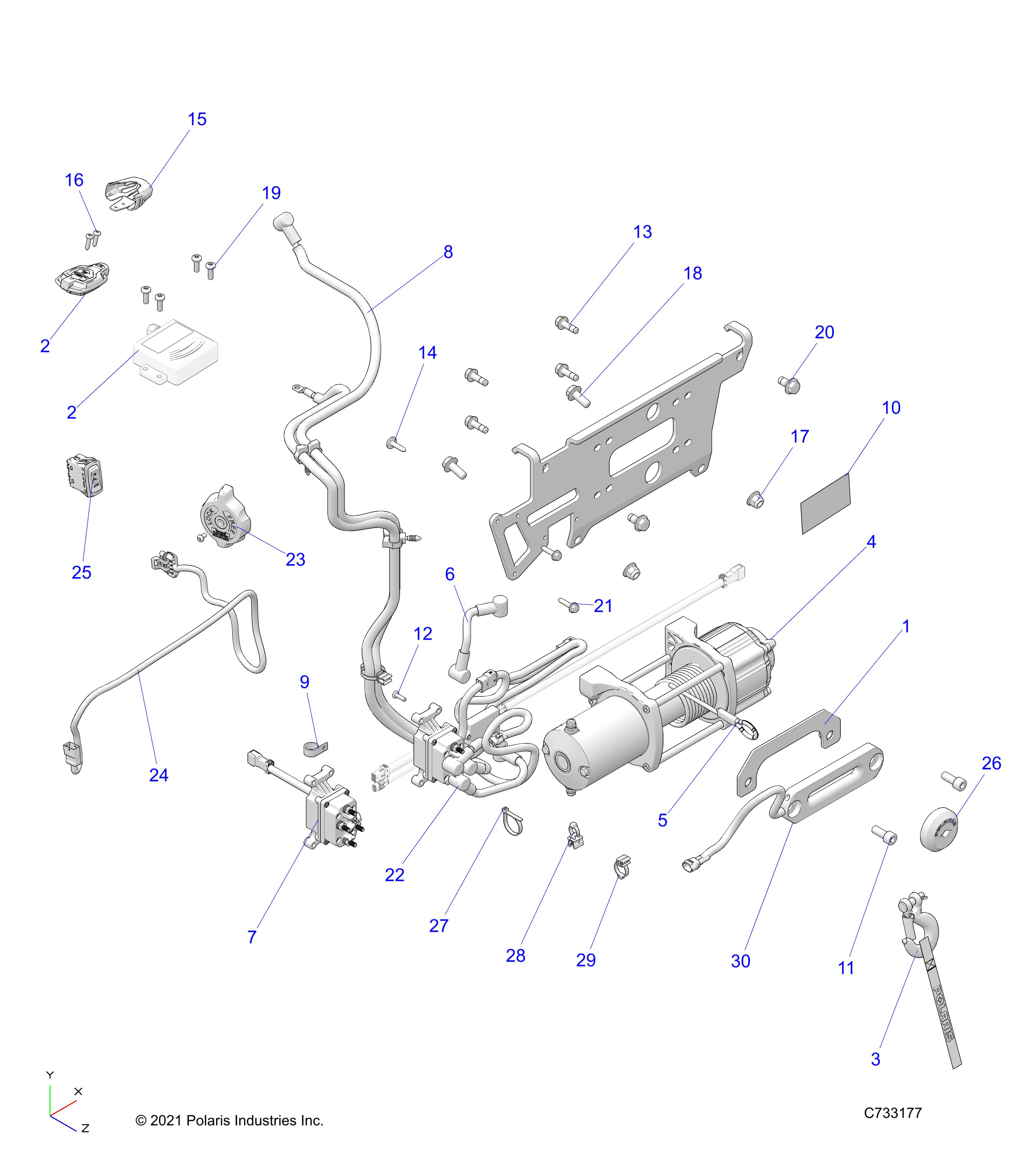 ACCESSORY, WINCH - R21T6U99AP/AG/BP/BG (C733177)