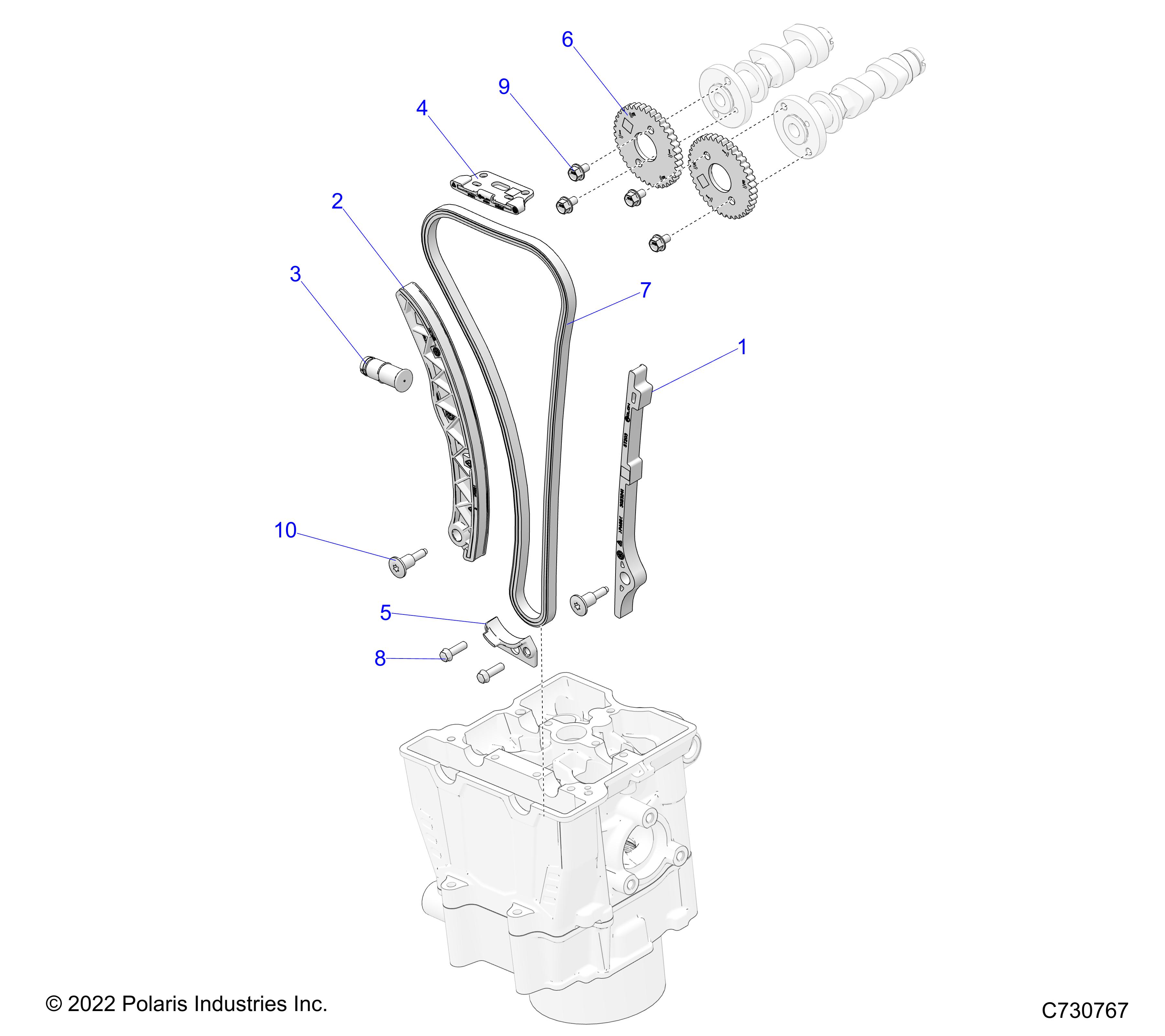 ENGINE, CAM CHAIN and SPROCKET - R25CDA57A1 (C730767)