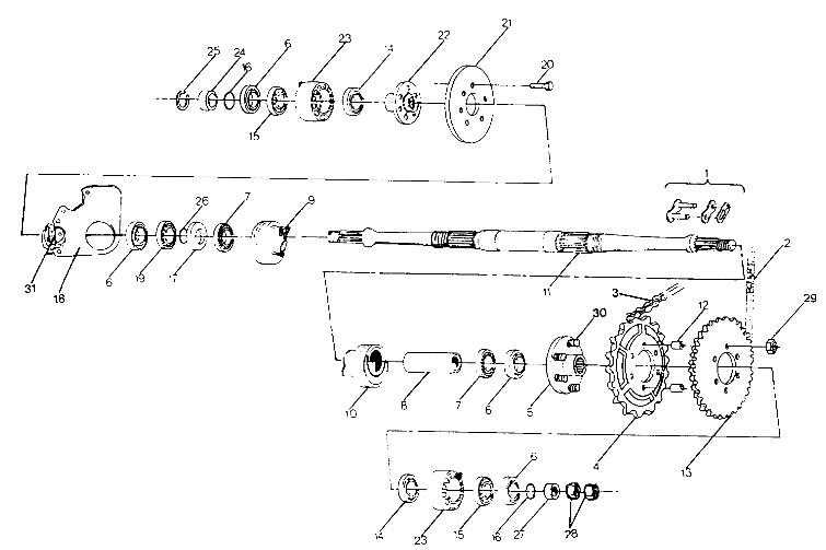 MIDDLE DRIVE ASSEMBLY Norwegian 6X6 (4923742374029A)