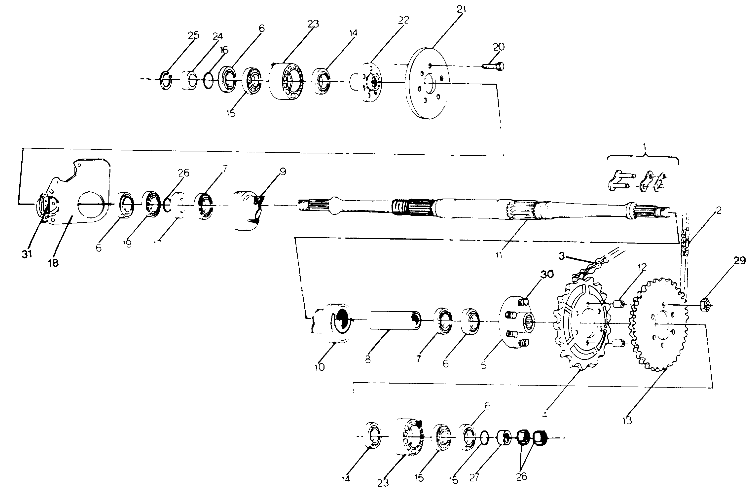 MIDDLE DRIVE ASSEMBLY Swedish 6X6 (4923752375029A)