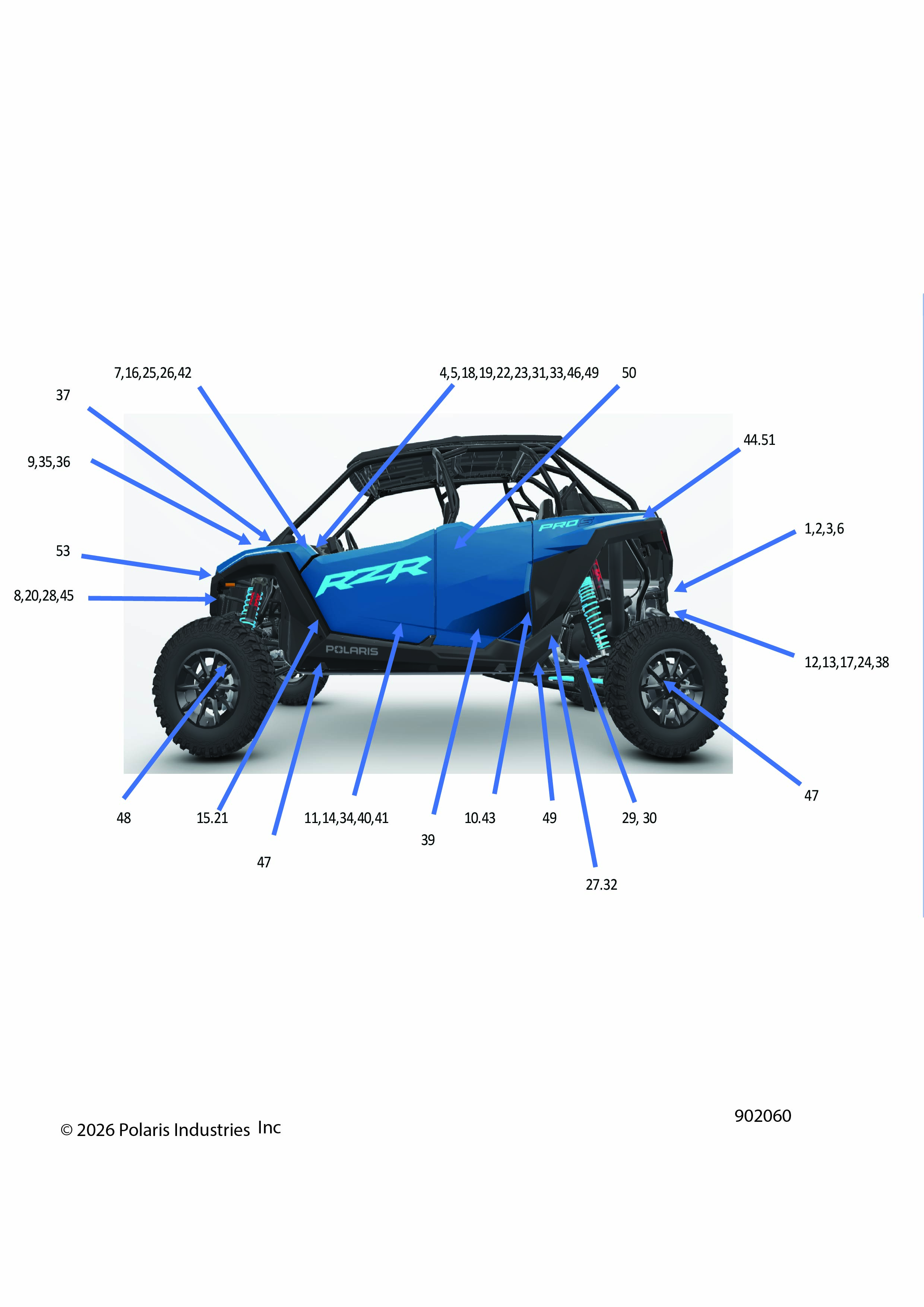 BODY, DECALS COMPONENTS - Z26X4D92SH/SN (902060