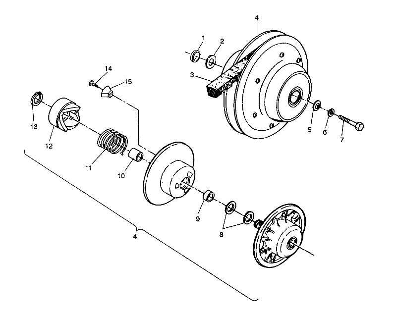 DRIVEN CLUTCH ASSEMBLY 2X4 350L W937539 (4924032403021A)