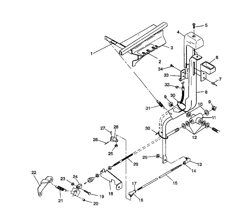 SHIFT LINKAGE ASSEMBLY 2X4 350L W937539 (4924032403026A)