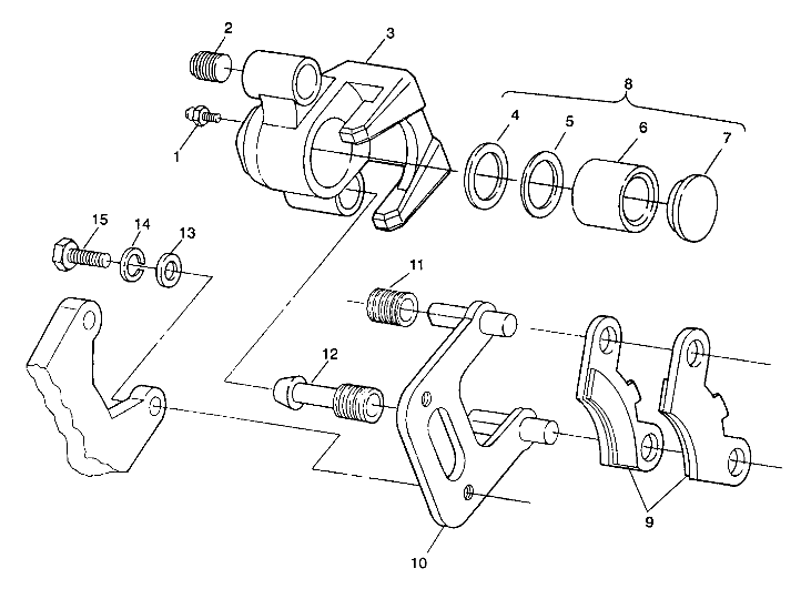 FRONT BRAKE ASSEMBLY 4X4 250 W938127 (4924042404015A)