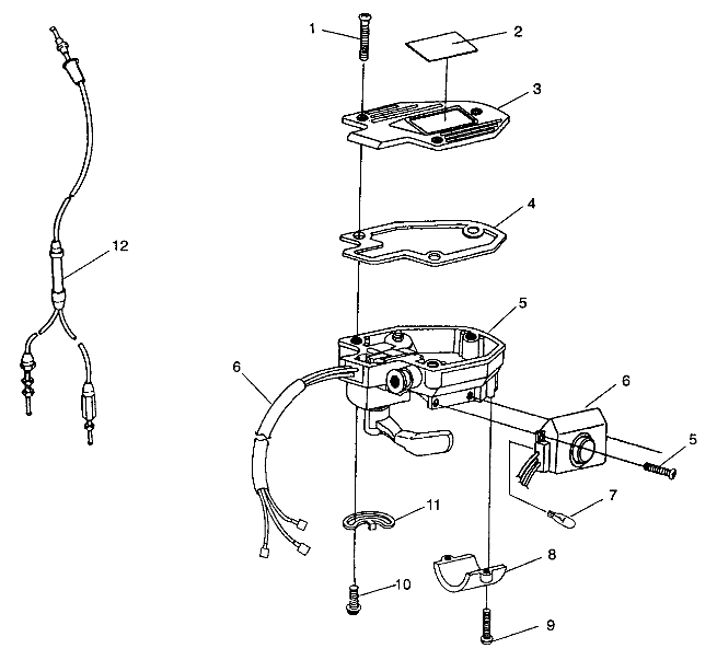 CONTROLS - THROTTLE ASM./CABLE 4X4 250 W938127 (4924042404019A)