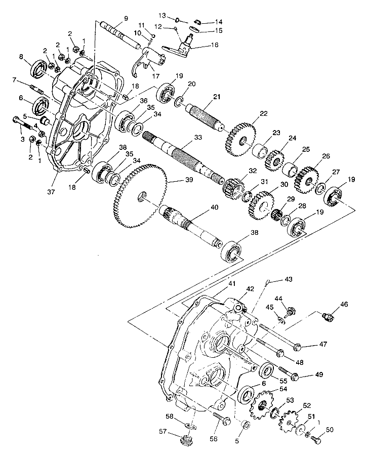 GEARCASE ASSEMBLY 4X4 250 W938127 (4924042404031A)