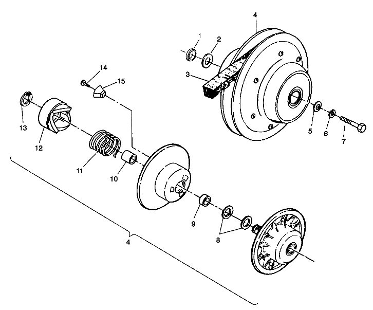 DRIVEN CLUTCH ASSEMBLY 4X4 350L W938139 (4924052405026A)