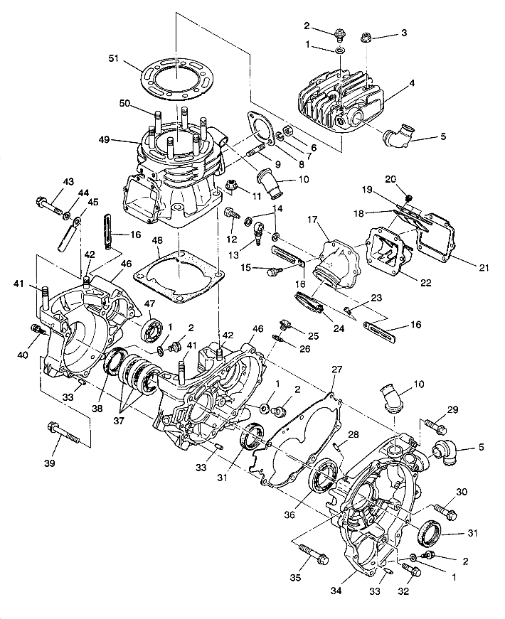 CRANKCASE and CYLINDER 4X4 350L W938139 (4924052405035A)