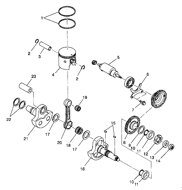 PISTON and CRANKSHAFT 4X4 350L W938139 (4924052405037A)