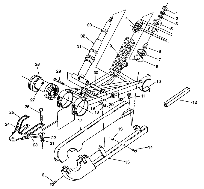 SWING ARM WELDMENT (REAR) 6X6 350L W938739 (4924062406037A)