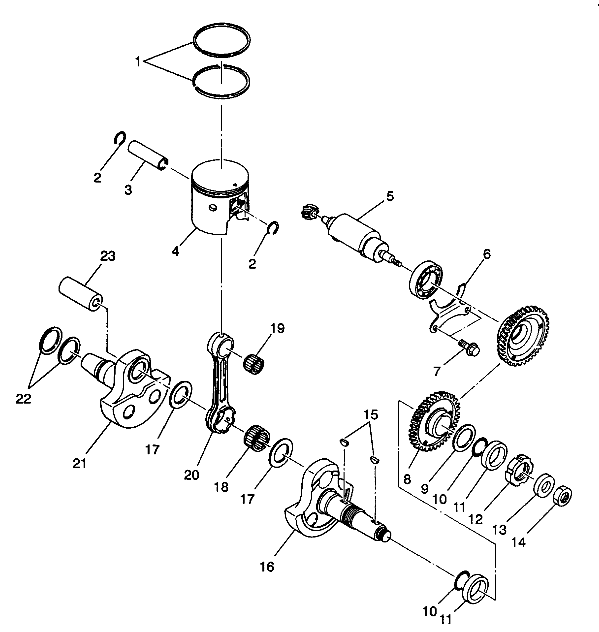 PISTON and CRANKSHAFT 6X6 350L W938739 (4924062406042A)