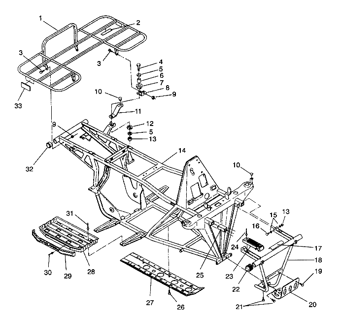 BUMPER and RACK MOUNTING Trail Boss W938527 (4924072407003A)