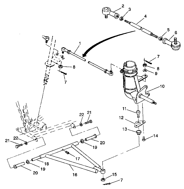 STEERING/A-ARM ASSEMBLY Trail Boss W938527 (4924072407015A)