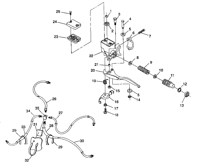 CONTROLS - MASTER CYLINDER/BRAKE LINE Trail Boss W938527 (4924072407017A)