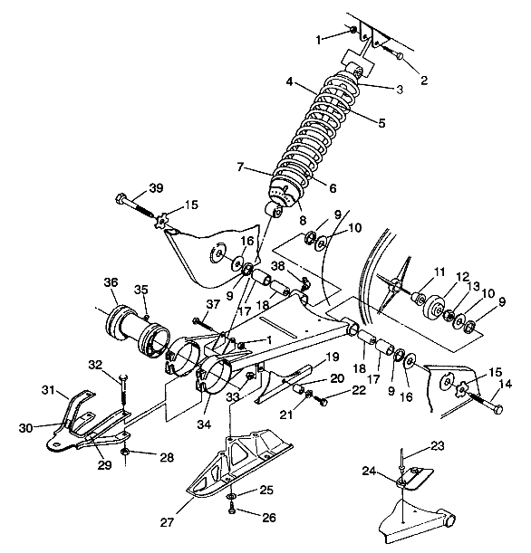 SWING ARM/SHOCK MOUNTING Trail Boss W938527 (4924072407018A)