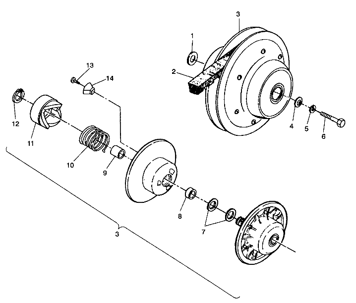 DRIVEN CLUTCH ASSEMBLY Trail Boss W938527 (4924072407020A)