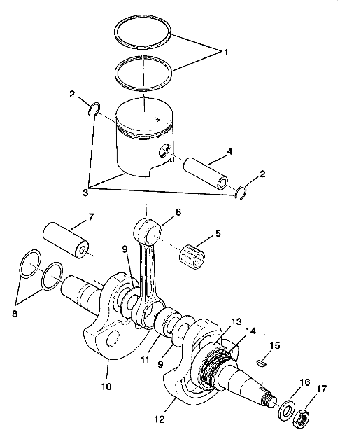 CRANKSHAFT and PISTON Trail Boss W938527 (4924072407030A)