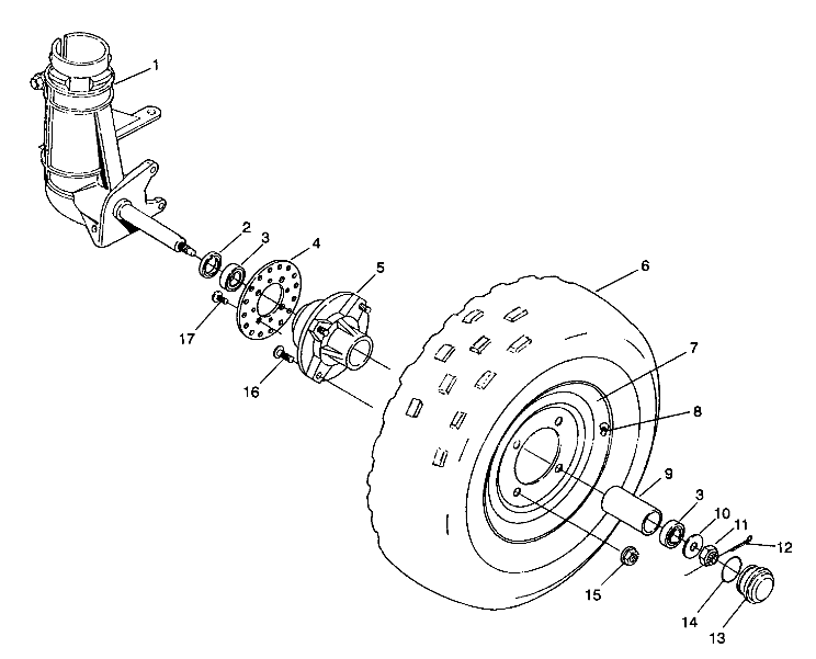 FRONT WHEEL ASSEMBLY Trail Blazer W937221 (4924082408011A)