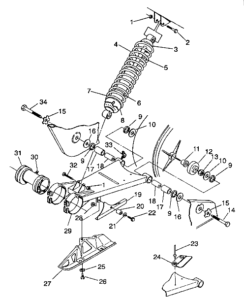 SWING ARM/SHOCK MOUNTING Trail Blazer W937221 (4924082408018A)