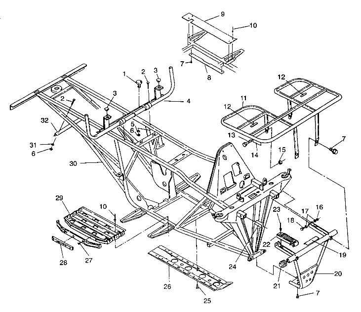 BUMPER/RACK MOUNTING 6X6 250 W938727 (4924092409003A)