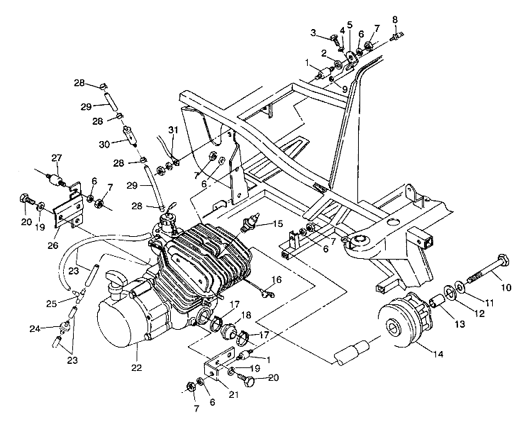 ENGINE MOUNTING 6X6 250 W938727 (4924092409005A)