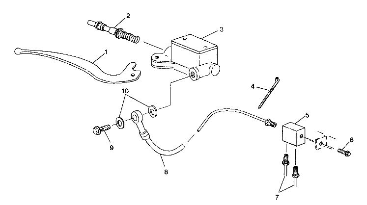 CONTROLS-RH MASTER CYLINDER/BRAKE LINE 6X6 250 W938727 (4924092409023A)