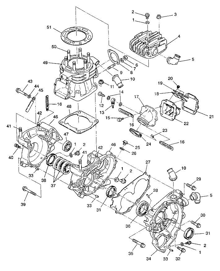 CRANKCASE and CYLINDER 4X4 350L S938139 (4924342434035A)