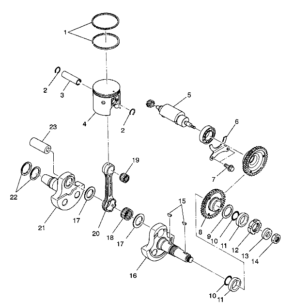 PISTON and CRANKSHAFT 4X4 350L S938139 (4924342434037A)