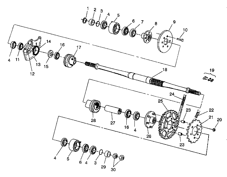 MIDDLE DRIVE ASSEMBLY 6X6 350L S938739 (4924362436024A)