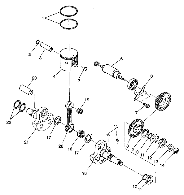 PISTON and CRANKSHAFT 6X6 350L S938739 (4924362436043A)