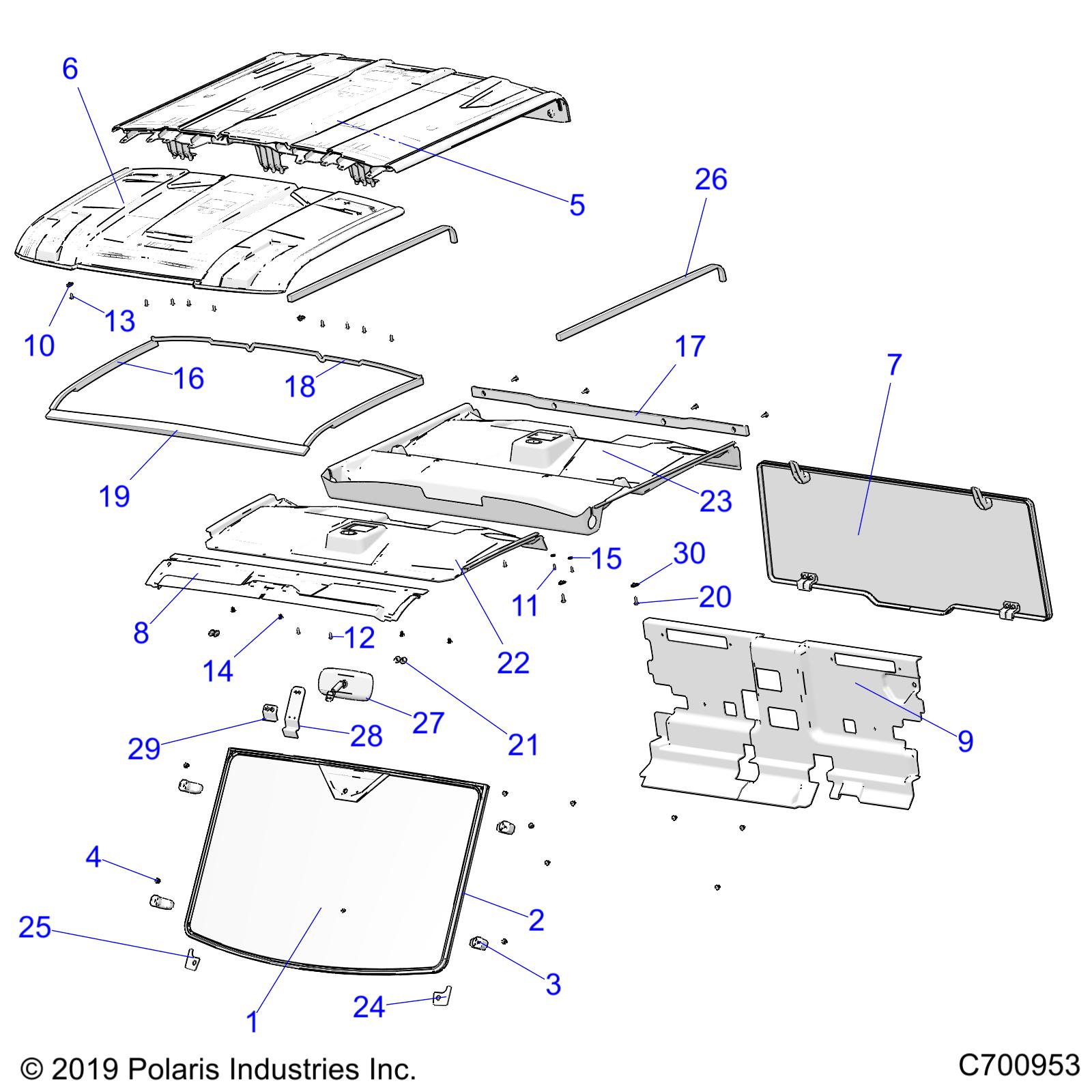 BODY, ROOF AND CAB - R20RSX99A9/AA/AP/AX/B9/BA/BP/BX (C700953)