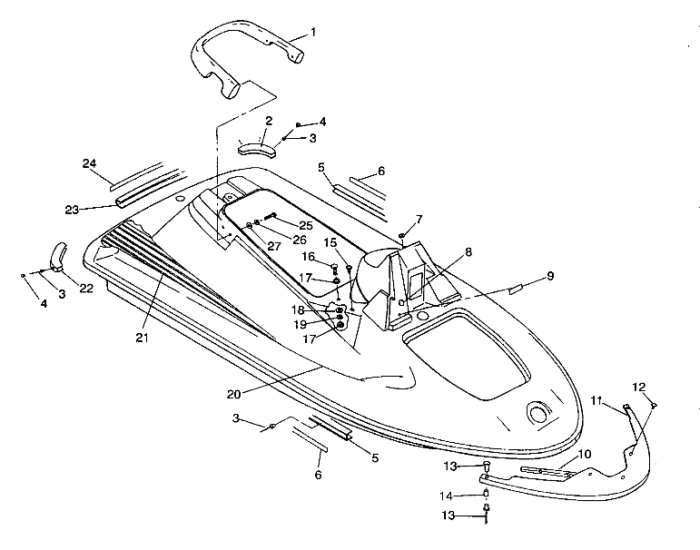 HULL and BODY ASSEMBLY SL 650 / B934058 (4924732473001A)