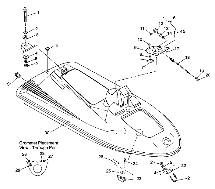 HULL and BODY ASSEMBLY SL 650 / B934058 (4924732473002A)