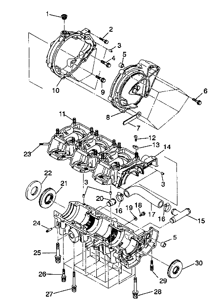 CRANKCASE ASSEMBLY SL 650 / B934058 (4924732473021A)