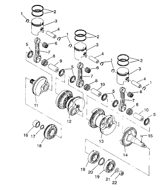 CRANKSHAFT & PISTON SL 650 / B934058 (4924732473023A)