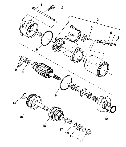 STARTING MOTOR ASSEMBLY SL 650 / B934058 (4924732473028A)