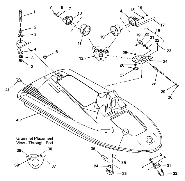 HULL and BODY ASSEMBLY SL 750 / B934070 (4924752475002A)