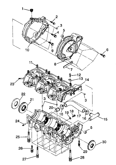 CRANKCASE ASSEMBLY SL 750 / B934070 (4924752475022A)