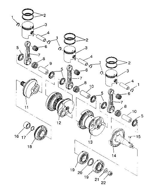 CRANKSHAFT & PISTON SL 750 / B934070 (4924752475024A)