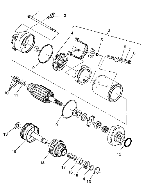 STARTING MOTOR ASSEMBLY SL 750 / B934070 (4924752475029A)