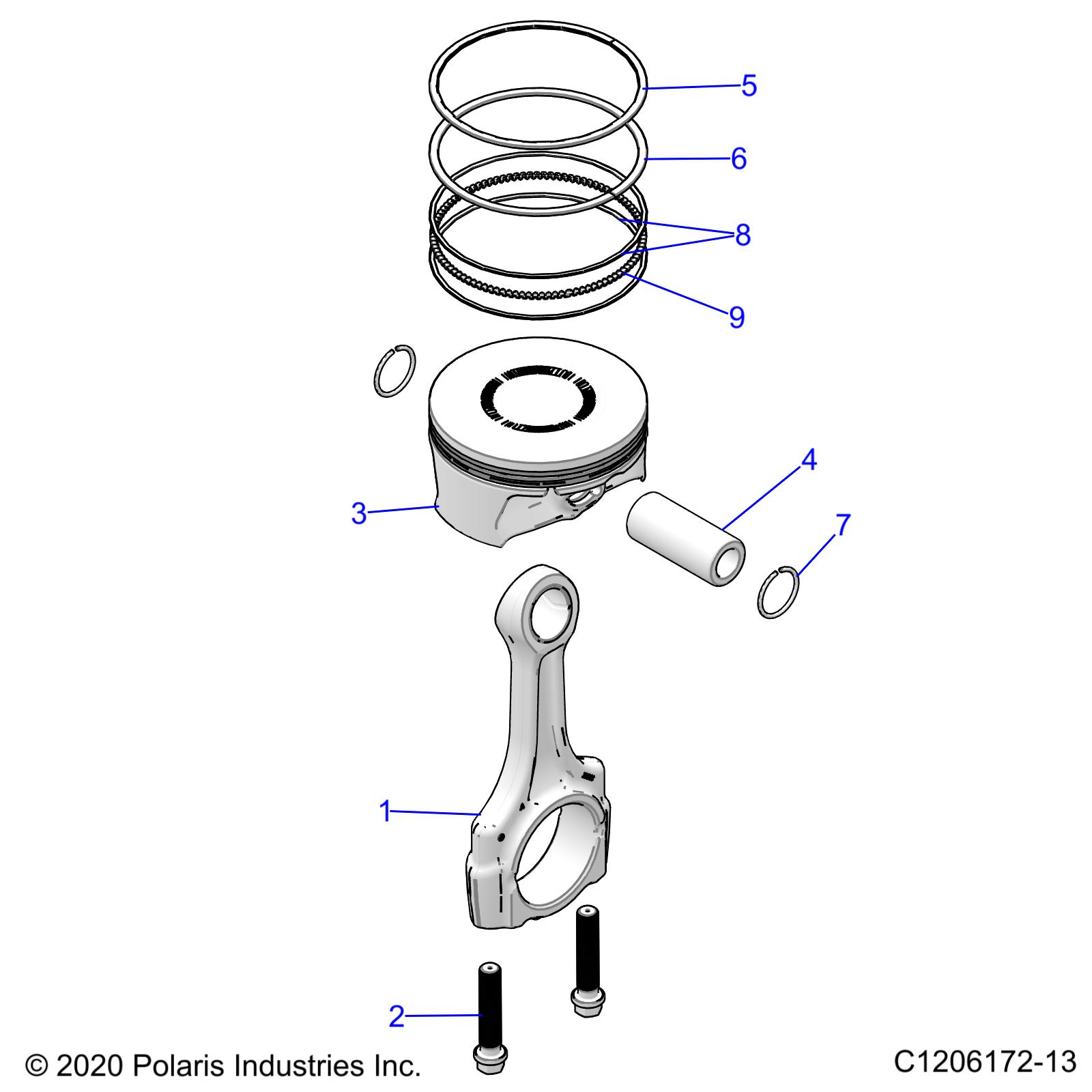 ENGINE, PISTON AND ROD - Z23RGD2KAJ/AK/BJ/BK (C1206172-13)